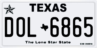 TX license plate DOL6865