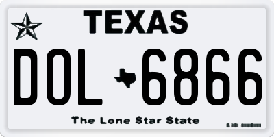 TX license plate DOL6866