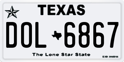 TX license plate DOL6867