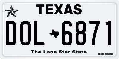 TX license plate DOL6871