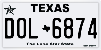 TX license plate DOL6874