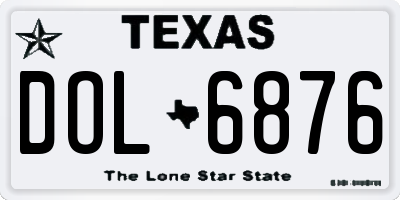TX license plate DOL6876