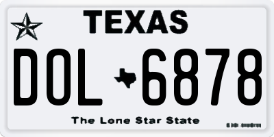 TX license plate DOL6878
