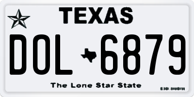 TX license plate DOL6879