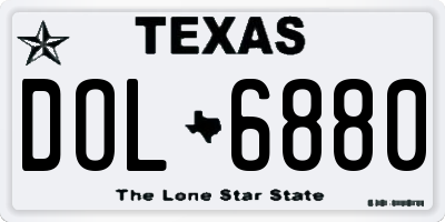 TX license plate DOL6880