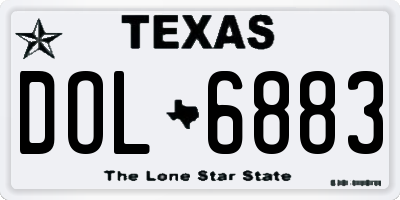 TX license plate DOL6883