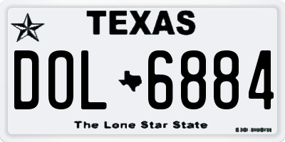 TX license plate DOL6884