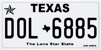 TX license plate DOL6885