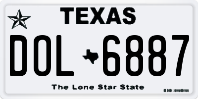 TX license plate DOL6887