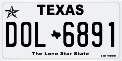 TX license plate DOL6891