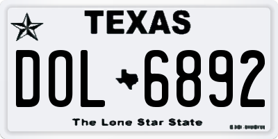 TX license plate DOL6892