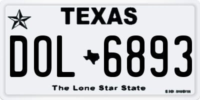 TX license plate DOL6893