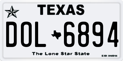 TX license plate DOL6894