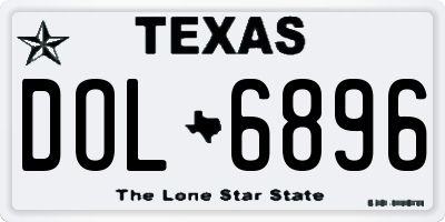 TX license plate DOL6896