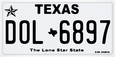 TX license plate DOL6897
