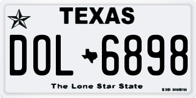 TX license plate DOL6898