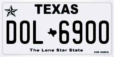 TX license plate DOL6900