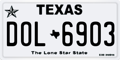 TX license plate DOL6903