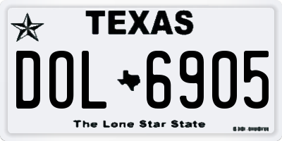 TX license plate DOL6905