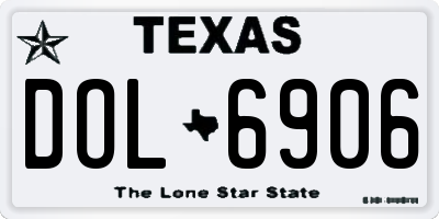 TX license plate DOL6906