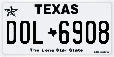 TX license plate DOL6908
