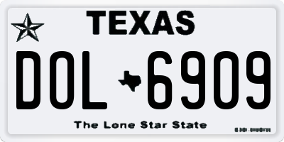 TX license plate DOL6909