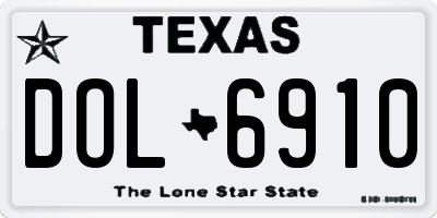 TX license plate DOL6910