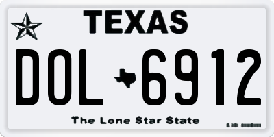 TX license plate DOL6912