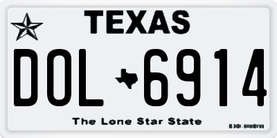 TX license plate DOL6914