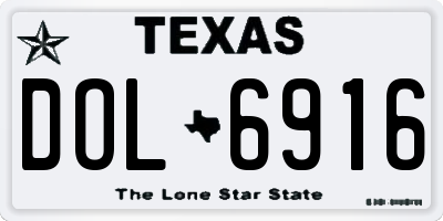 TX license plate DOL6916