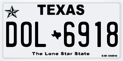TX license plate DOL6918