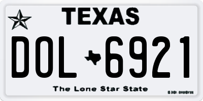 TX license plate DOL6921
