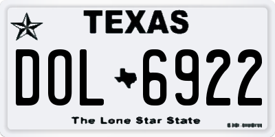 TX license plate DOL6922