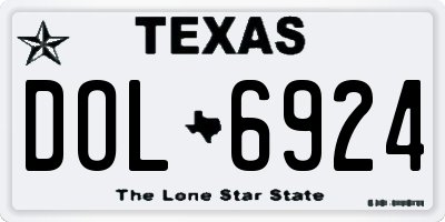 TX license plate DOL6924