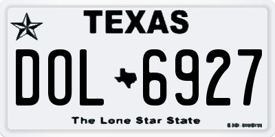 TX license plate DOL6927