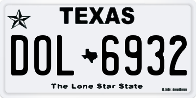 TX license plate DOL6932