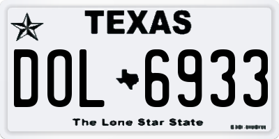 TX license plate DOL6933