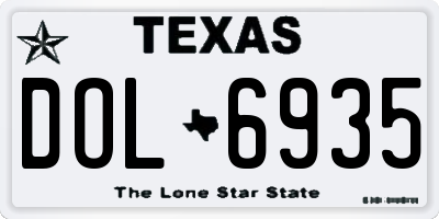 TX license plate DOL6935
