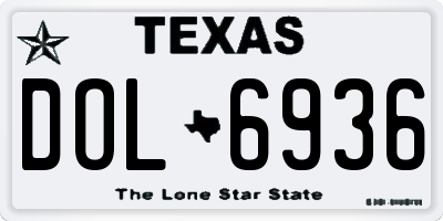 TX license plate DOL6936