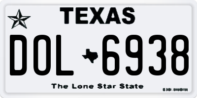 TX license plate DOL6938