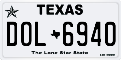 TX license plate DOL6940