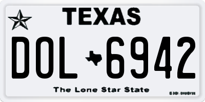 TX license plate DOL6942