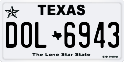TX license plate DOL6943