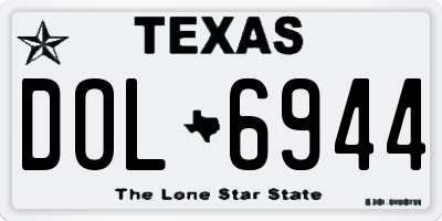 TX license plate DOL6944