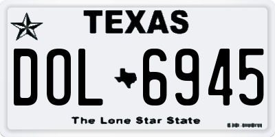 TX license plate DOL6945