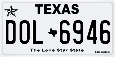 TX license plate DOL6946
