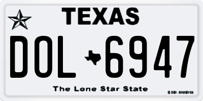 TX license plate DOL6947