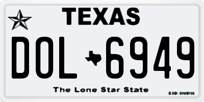 TX license plate DOL6949
