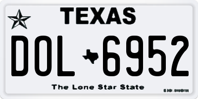 TX license plate DOL6952