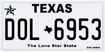 TX license plate DOL6953